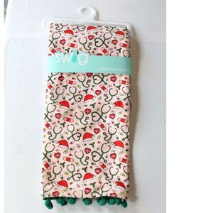 Swig Life Cotton Towel Scrub Life Christmas Print 27.5 x 17.75 NWT Gift